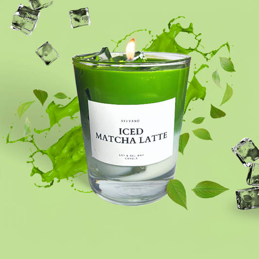 Iced Matcha Latte Kerze brennt