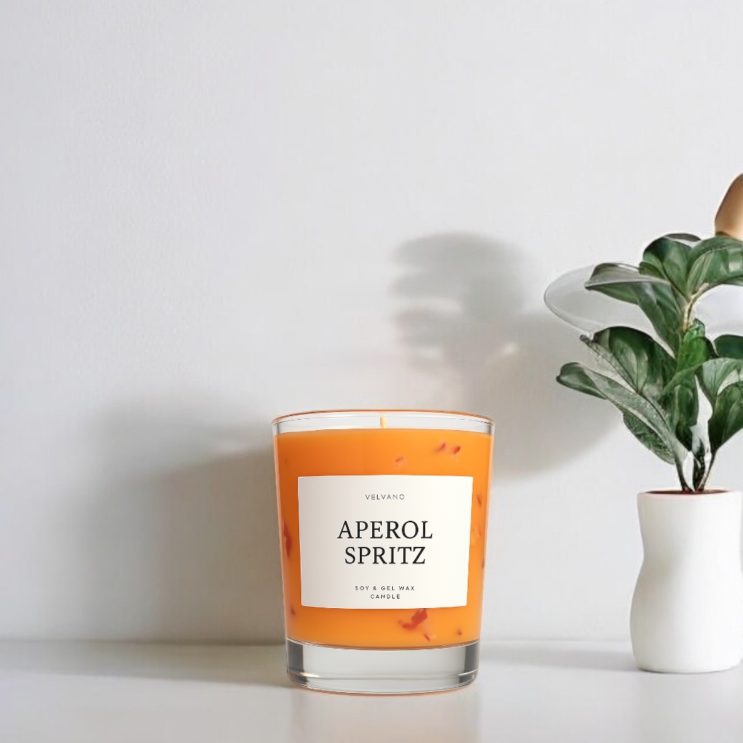 Aperol Spritz Kerze Freistehend